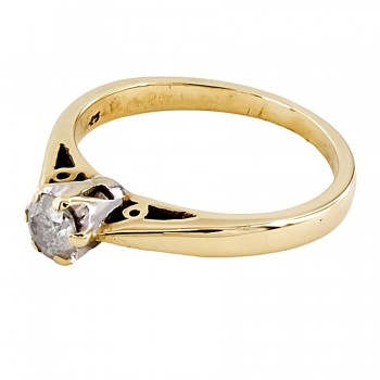 9ct gold Diamond25pt Solitaire Ring size K
